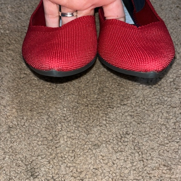 Rothy’s The Point Pointed Toe Knit Flat Red 8 - Picture 6 of 8